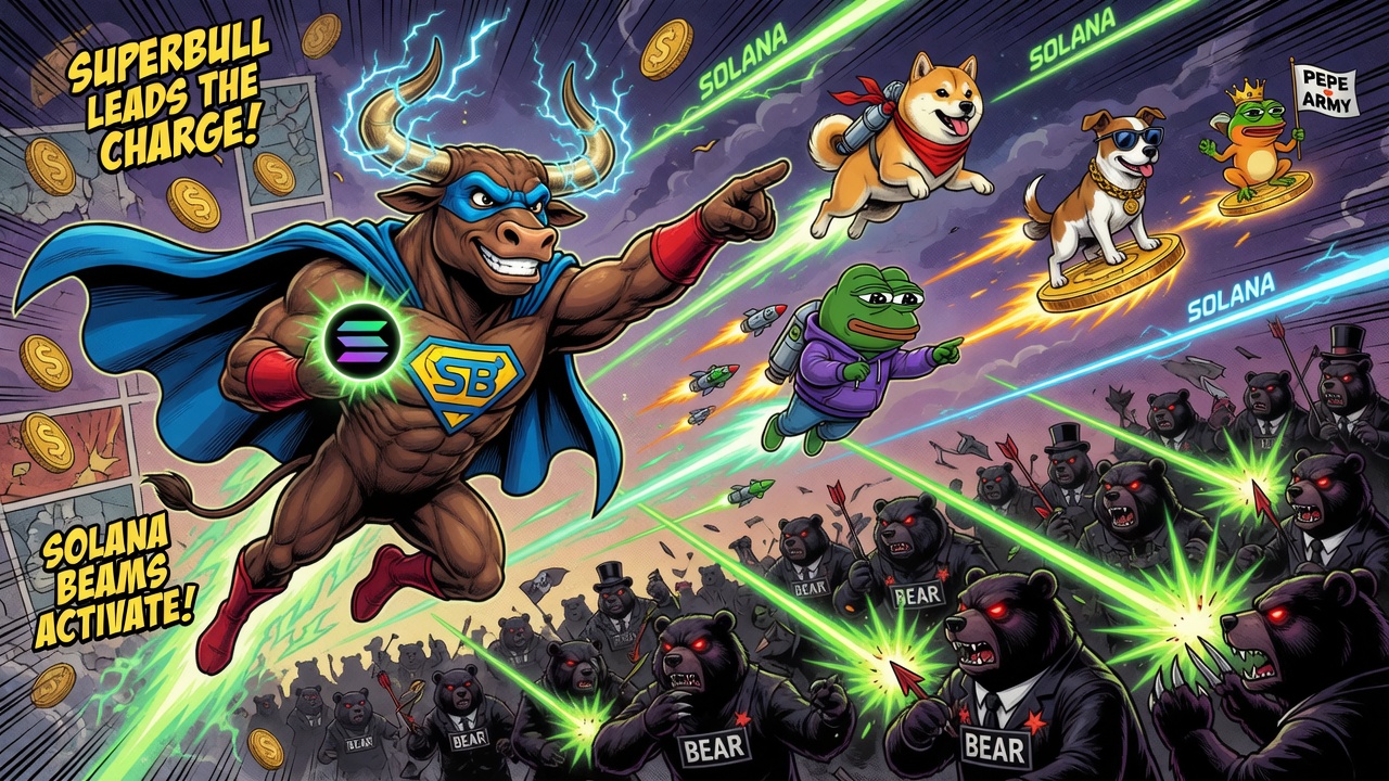 SuperBull savior riding green rocket to the moon